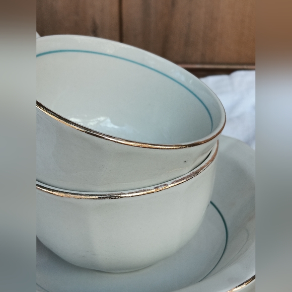 Saxon China 4 piece 1920s 1930s Statue of Liberty Bowl Plate and tea cups - Picture 12 of 13